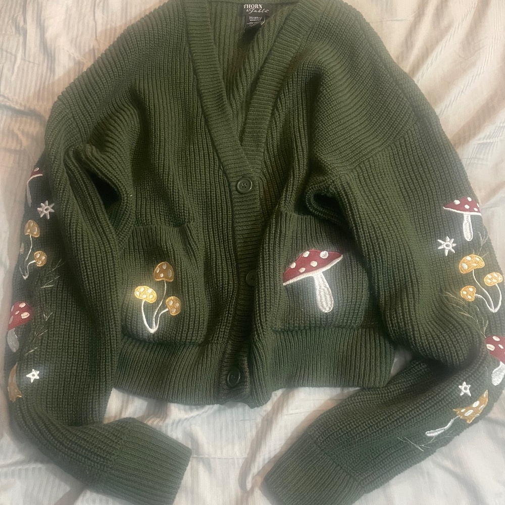 Hot Topic Thorn and Fable mushroom cardigan